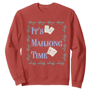 Mahjong Gift Sweatshirt It Is Mahjong Time For Players TS12 Red Print Your Wear