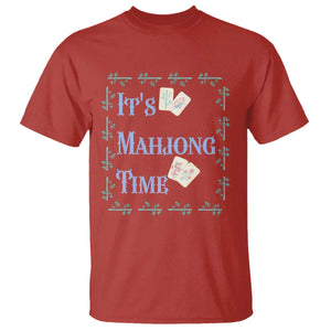 Mahjong Gift T Shirt It Is Mahjong Time For Players TS12 Red Print Your Wear