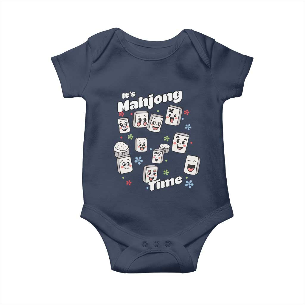 It Is Mahjong Time Baby Onesie Mahjong Lover Gift TS12 Navy Print Your Wear