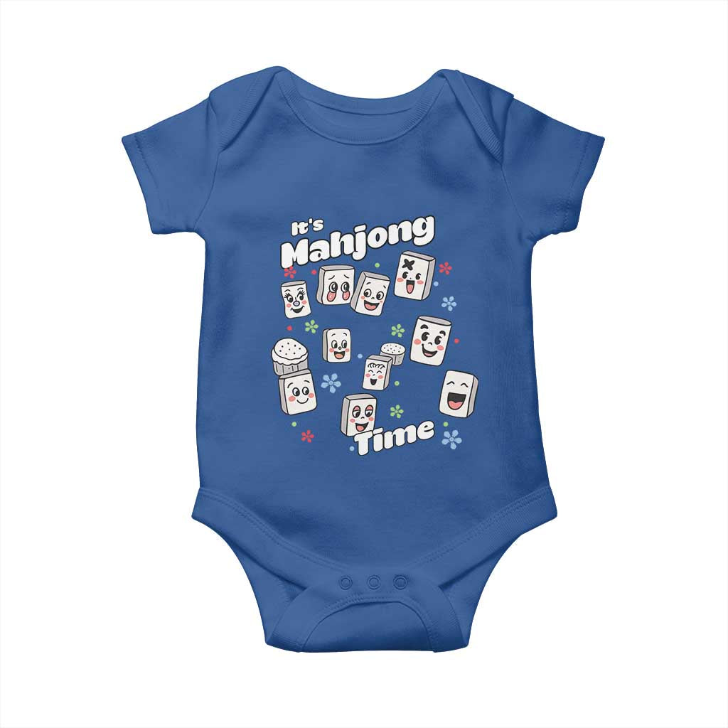 It Is Mahjong Time Baby Onesie Mahjong Lover Gift TS12 Royal Blue Print Your Wear