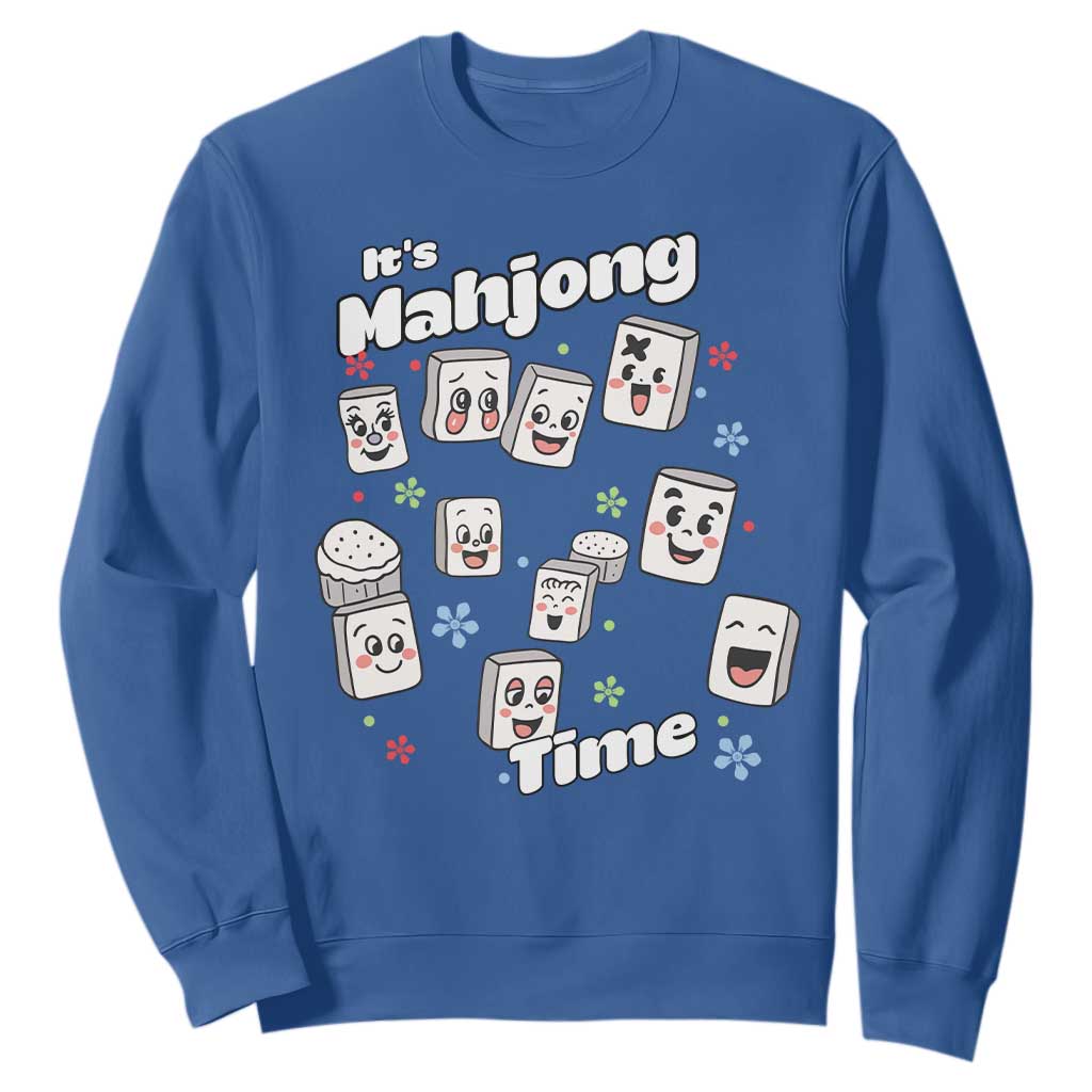 It Is Mahjong Time Sweatshirt Mahjong Lover Gift TS12 Royal Blue Print Your Wear