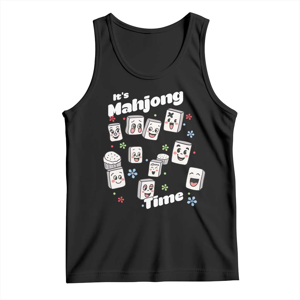 It Is Mahjong Time Tank Top Mahjong Lover Gift TS12 Black Print Your Wear