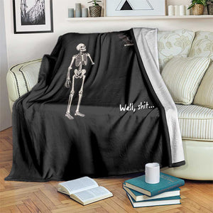 Funny Well Shit Skeleton Throw Blanket Bat Carrying Bones Halloween Gift