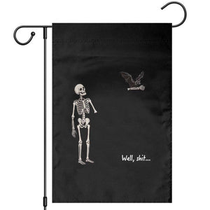 Funny Well Shit Skeleton Garden Flag Bat Carrying Bones Halloween Gift