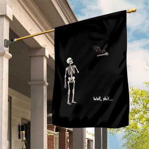 Funny Well Shit Skeleton Garden Flag Bat Carrying Bones Halloween Gift