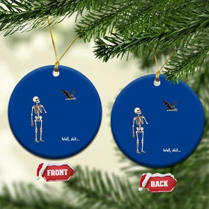Funny Well Shit Skeleton Ceramic Ornament Bat Carrying Bones Halloween Gift