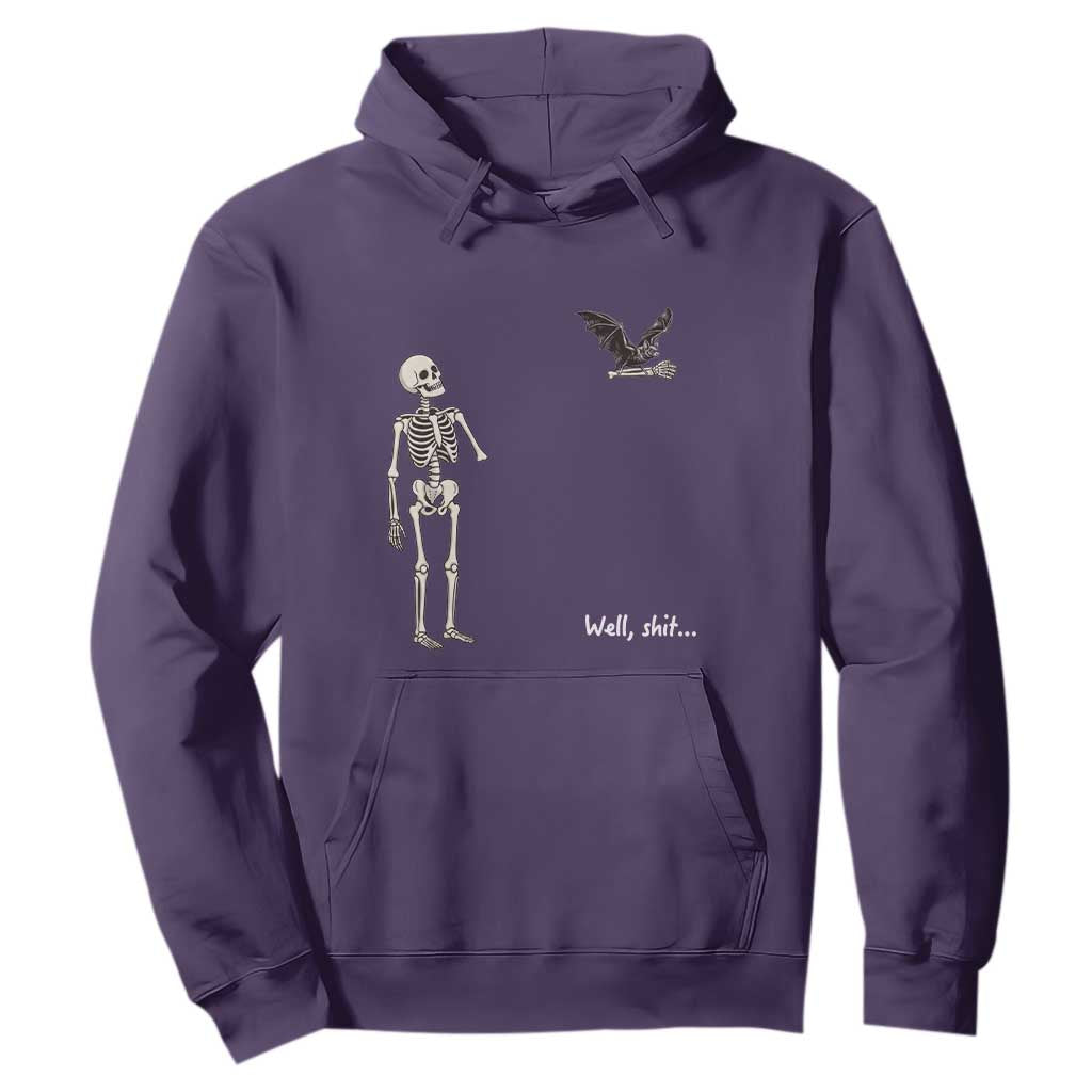 Funny Well Shit Skeleton Hoodie Bat Carrying Bones Halloween Gift