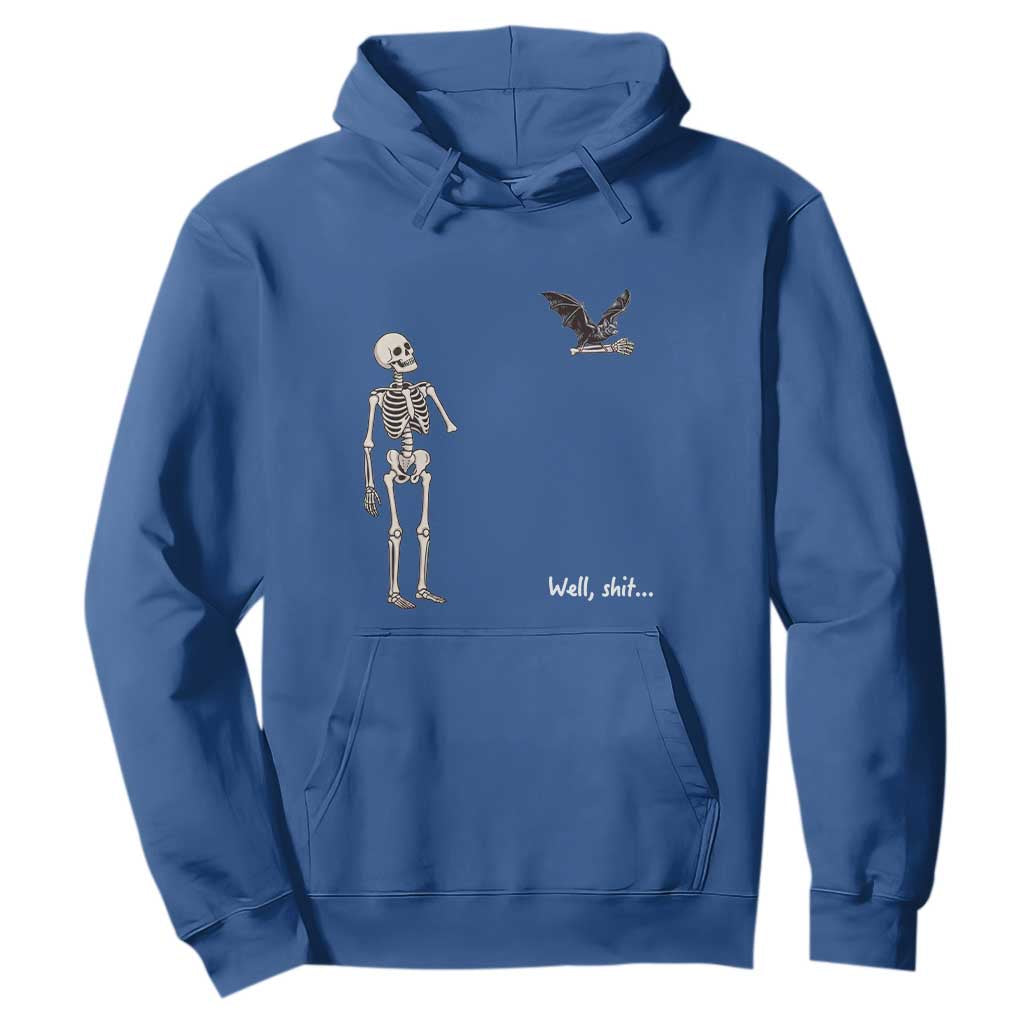 Funny Well Shit Skeleton Hoodie Bat Carrying Bones Halloween Gift