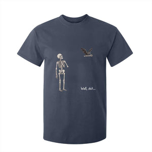 Funny Well Shit Skeleton T Shirt For Kid Bat Carrying Bones Halloween Gift