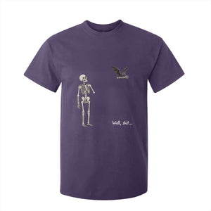 Funny Well Shit Skeleton T Shirt For Kid Bat Carrying Bones Halloween Gift