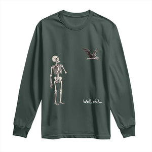 Funny Well Shit Skeleton Long Sleeve Shirt Bat Carrying Bones Halloween Gift