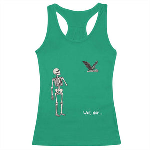 Funny Well Shit Skeleton Racerback Tank Top Bat Carrying Bones Halloween Gift