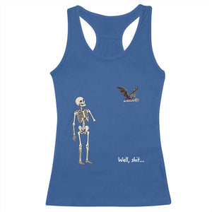 Funny Well Shit Skeleton Racerback Tank Top Bat Carrying Bones Halloween Gift