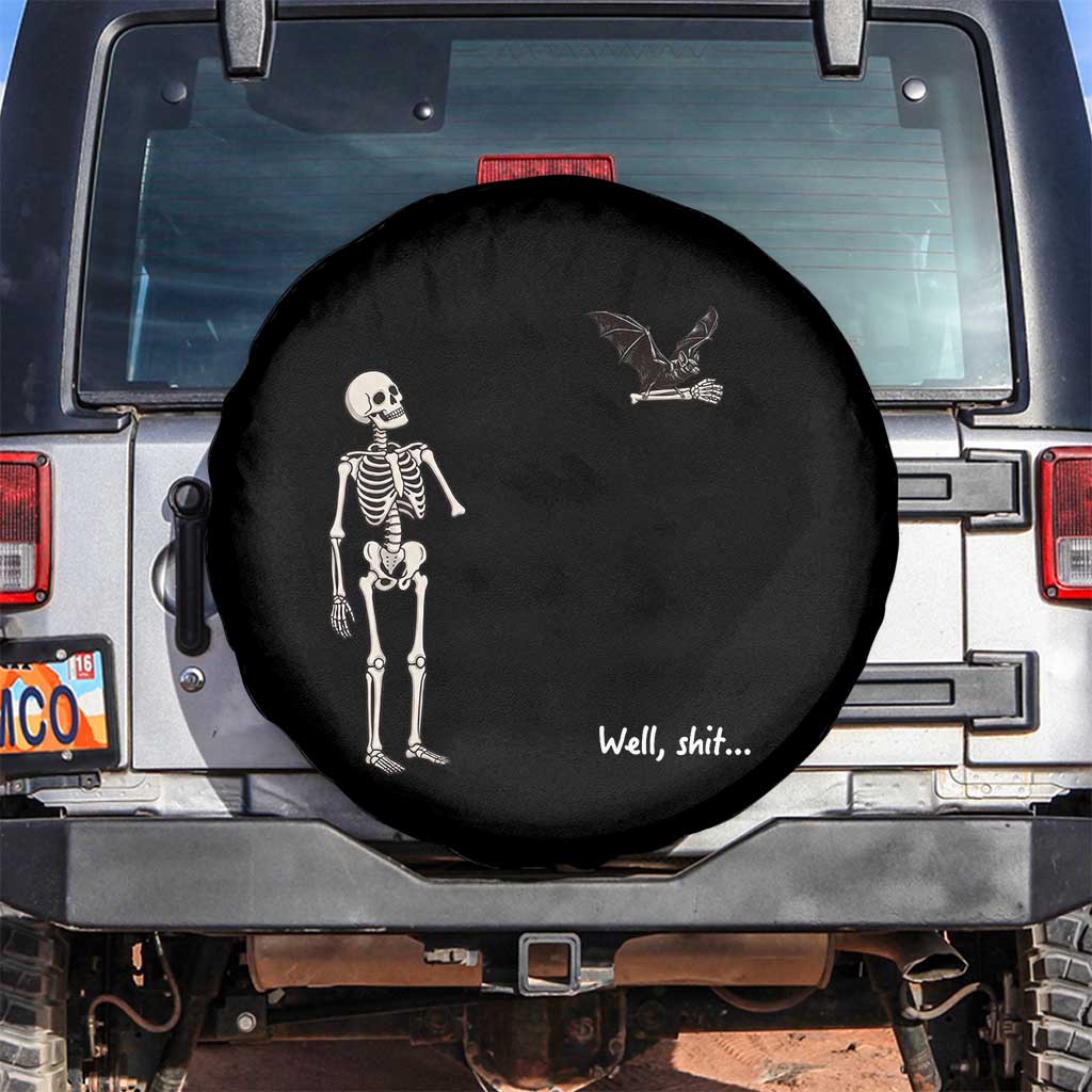 Funny Well Shit Skeleton Spare Tire Cover Bat Carrying Bones Halloween Gift