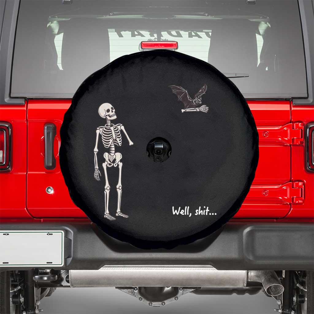 Funny Well Shit Skeleton Spare Tire Cover Bat Carrying Bones Halloween Gift