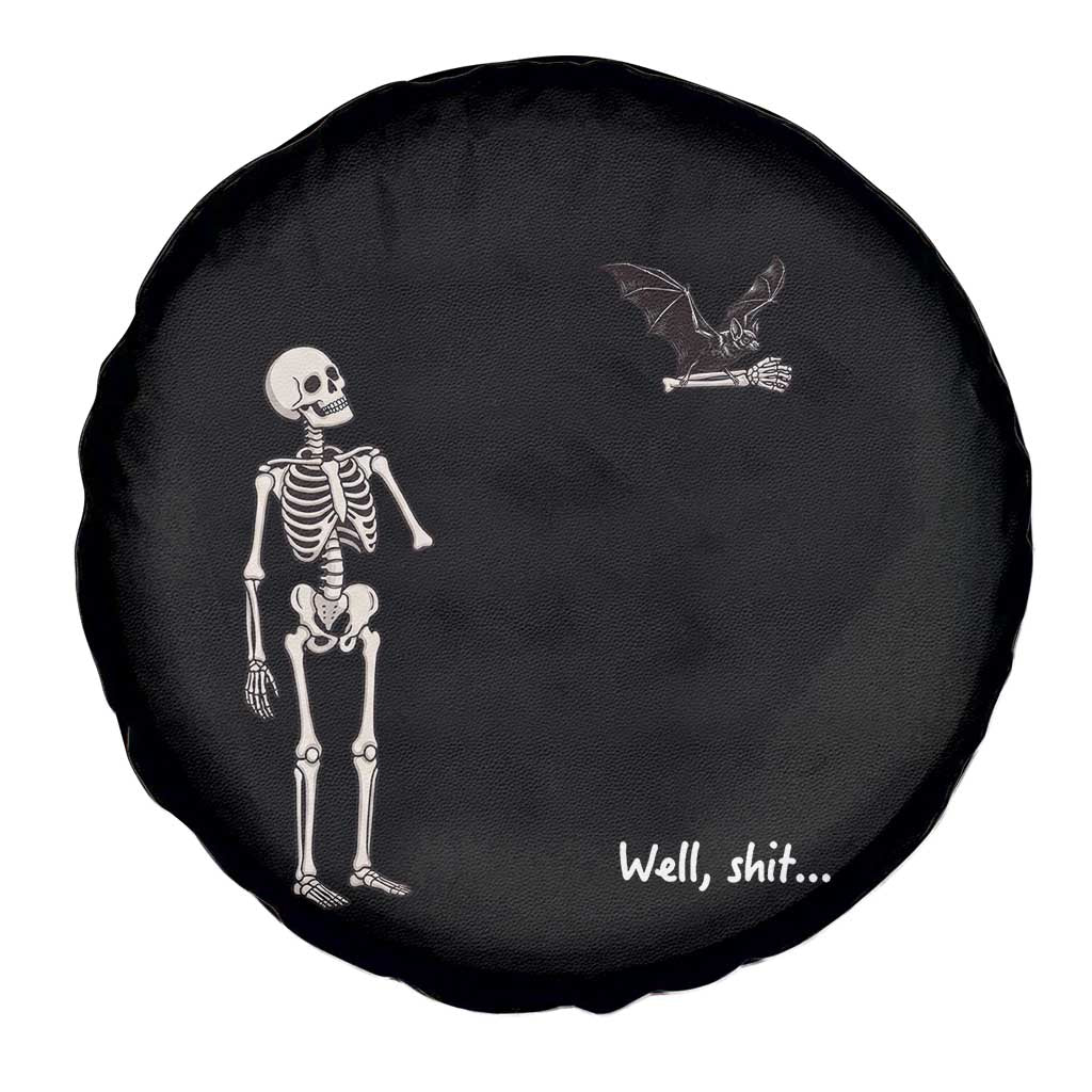 Funny Well Shit Skeleton Spare Tire Cover Bat Carrying Bones Halloween Gift