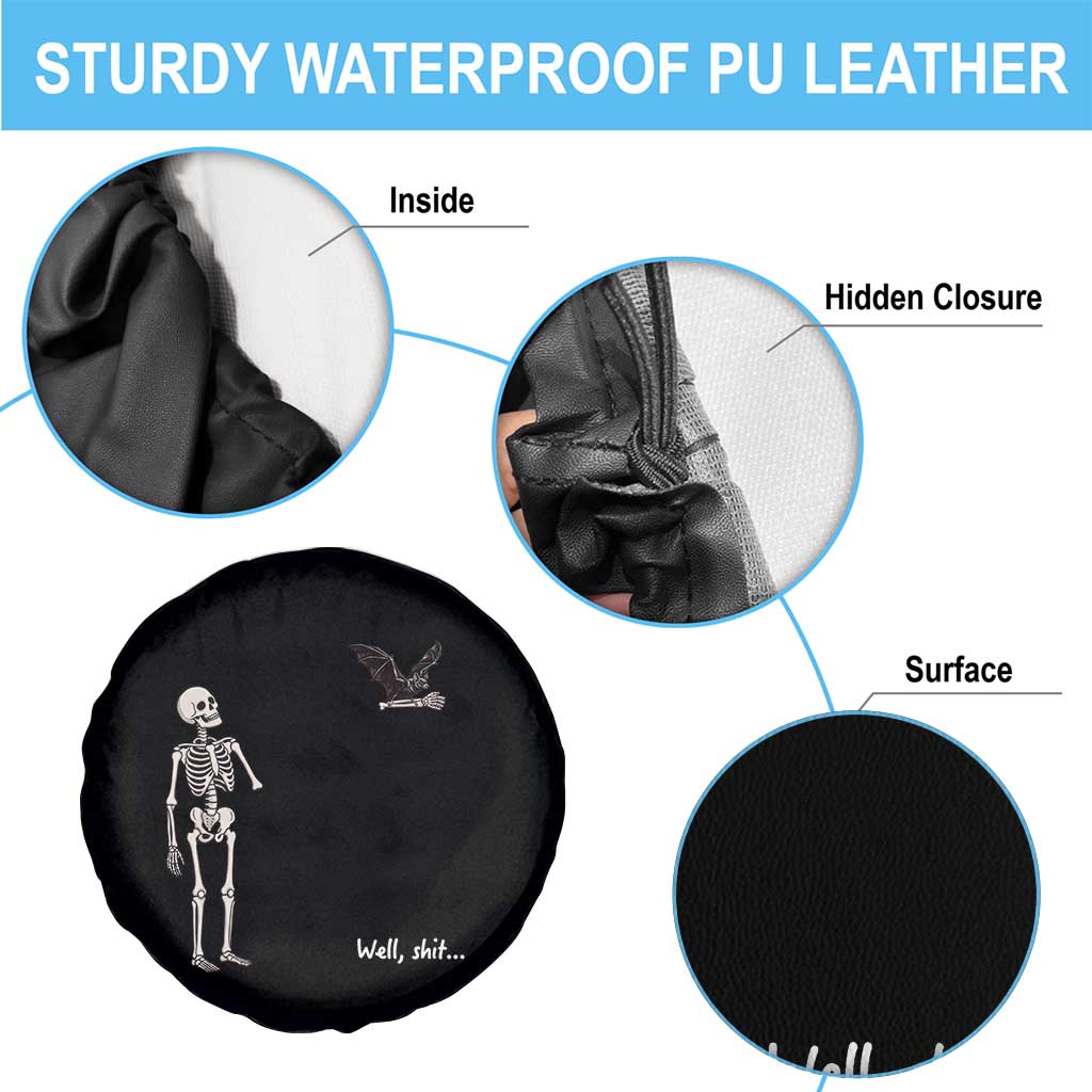 Funny Well Shit Skeleton Spare Tire Cover Bat Carrying Bones Halloween Gift