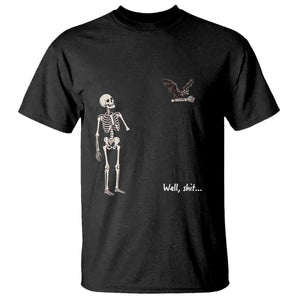 Funny Well Shit Skeleton T Shirt Bat Carrying Bones Halloween Gift