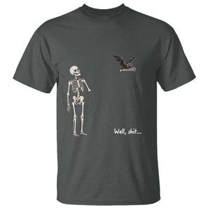 Funny Well Shit Skeleton T Shirt Bat Carrying Bones Halloween Gift