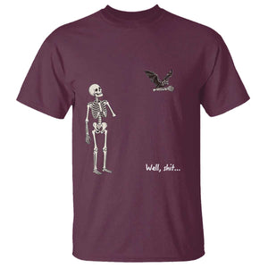 Funny Well Shit Skeleton T Shirt Bat Carrying Bones Halloween Gift