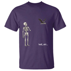 Funny Well Shit Skeleton T Shirt Bat Carrying Bones Halloween Gift