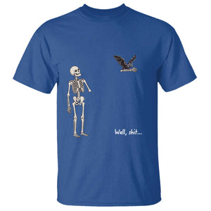 Funny Well Shit Skeleton T Shirt Bat Carrying Bones Halloween Gift