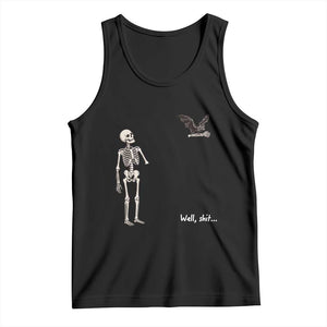 Funny Well Shit Skeleton Tank Top Bat Carrying Bones Halloween Gift