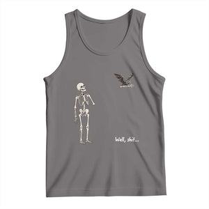 Funny Well Shit Skeleton Tank Top Bat Carrying Bones Halloween Gift