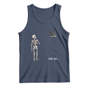 Funny Well Shit Skeleton Tank Top Bat Carrying Bones Halloween Gift