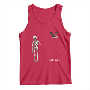 Funny Well Shit Skeleton Tank Top Bat Carrying Bones Halloween Gift