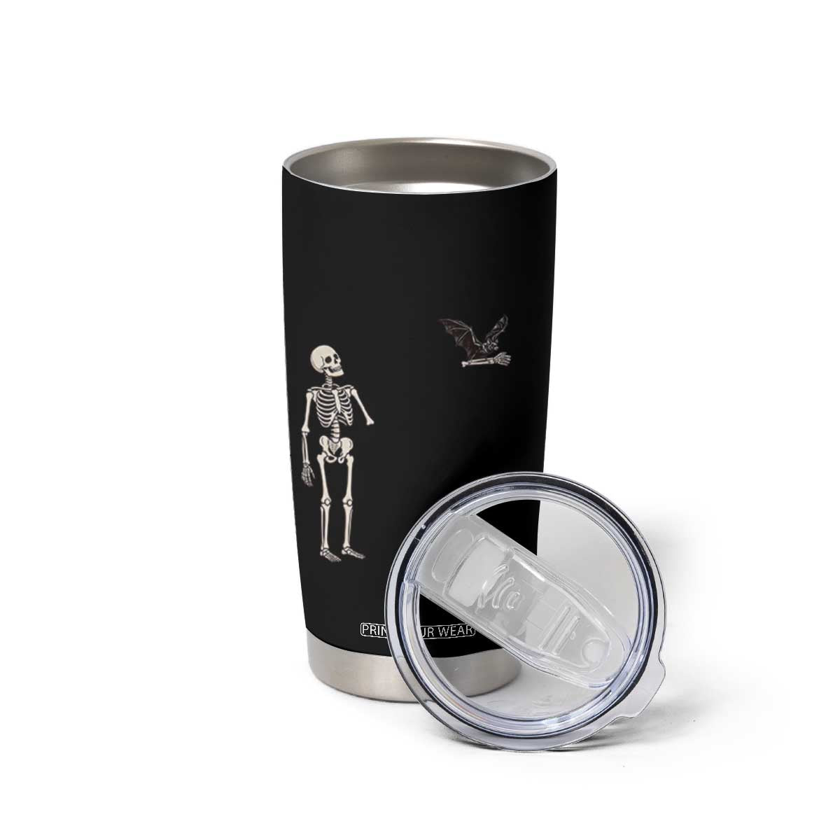 Funny Well Shit Skeleton Tumbler Cup Bat Carrying Bones Halloween Gift