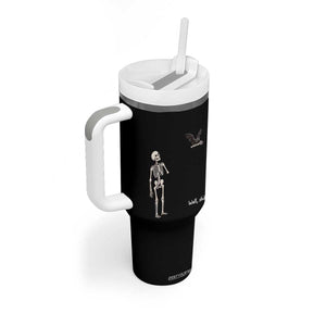 Funny Well Shit Skeleton Tumbler With Handle Bat Carrying Bones Halloween Gift