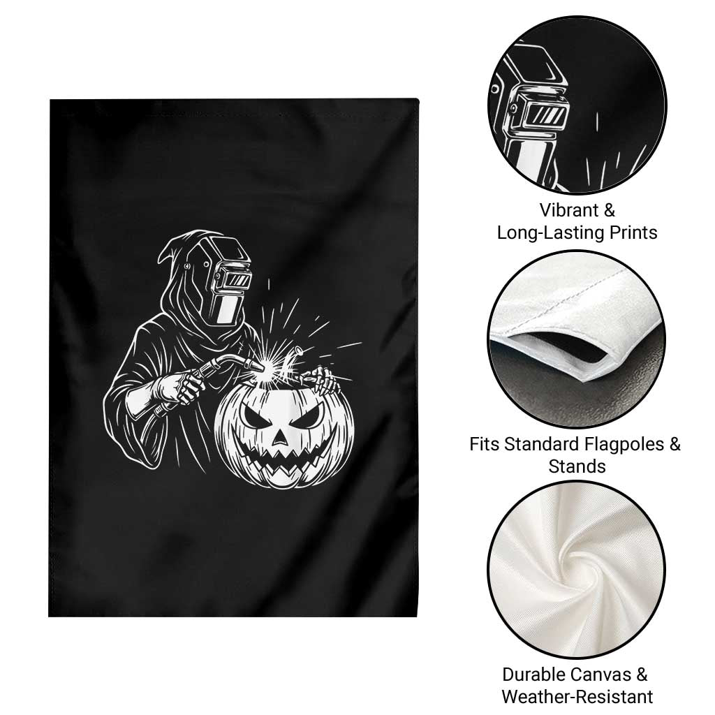 Funny Welder Halloween Grim Reaper Garden Flag Spooky Tradesman Welding