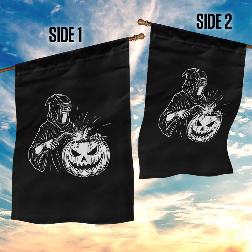 Funny Welder Halloween Grim Reaper Garden Flag Spooky Tradesman Welding