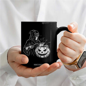 Funny Welder Halloween Grim Reaper Coffee Mug Spooky Tradesman Welding