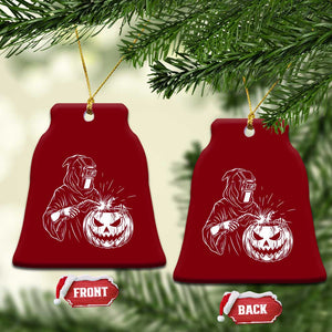 Funny Welder Halloween Grim Reaper Ceramic Ornament Spooky Tradesman Welding