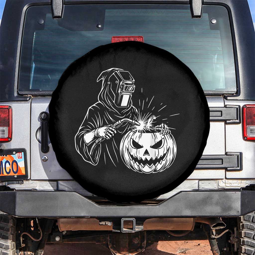Funny Welder Halloween Grim Reaper Spare Tire Cover Spooky Tradesman Welding