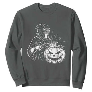 Funny Welder Halloween Grim Reaper Sweatshirt Spooky Tradesman Welding