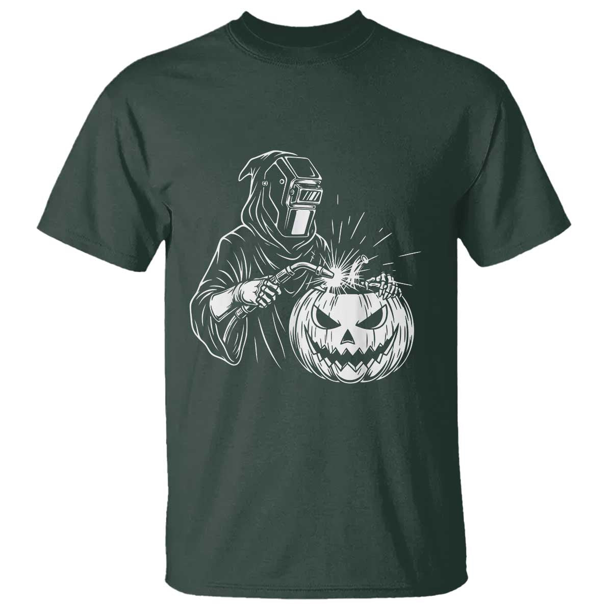 Funny Welder Halloween Grim Reaper T Shirt Spooky Tradesman Welding