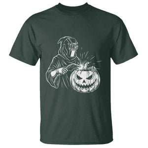 Funny Welder Halloween Grim Reaper T Shirt Spooky Tradesman Welding