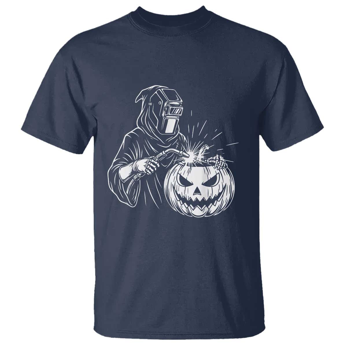 Funny Welder Halloween Grim Reaper T Shirt Spooky Tradesman Welding