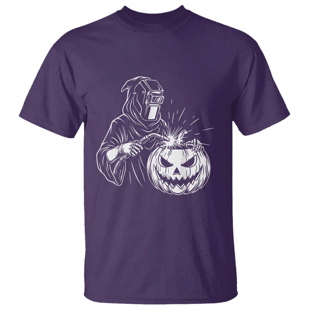 Funny Welder Halloween Grim Reaper T Shirt Spooky Tradesman Welding