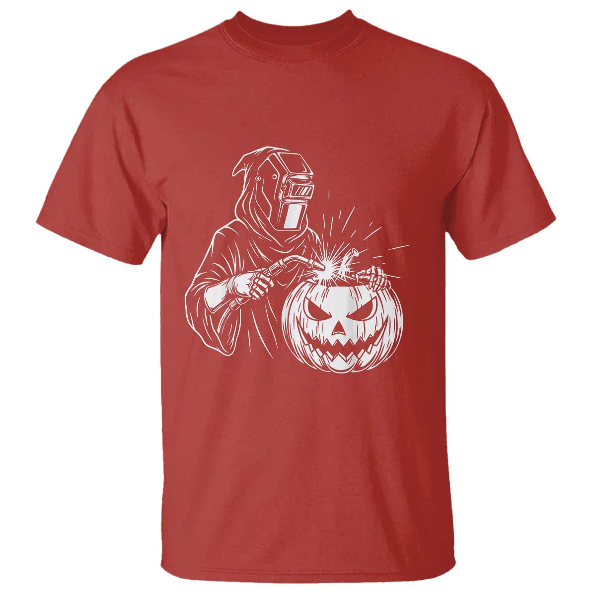 Funny Welder Halloween Grim Reaper T Shirt Spooky Tradesman Welding