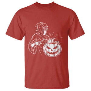 Funny Welder Halloween Grim Reaper T Shirt Spooky Tradesman Welding