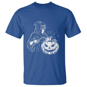 Funny Welder Halloween Grim Reaper T Shirt Spooky Tradesman Welding