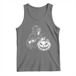 Funny Welder Halloween Grim Reaper Tank Top Spooky Tradesman Welding