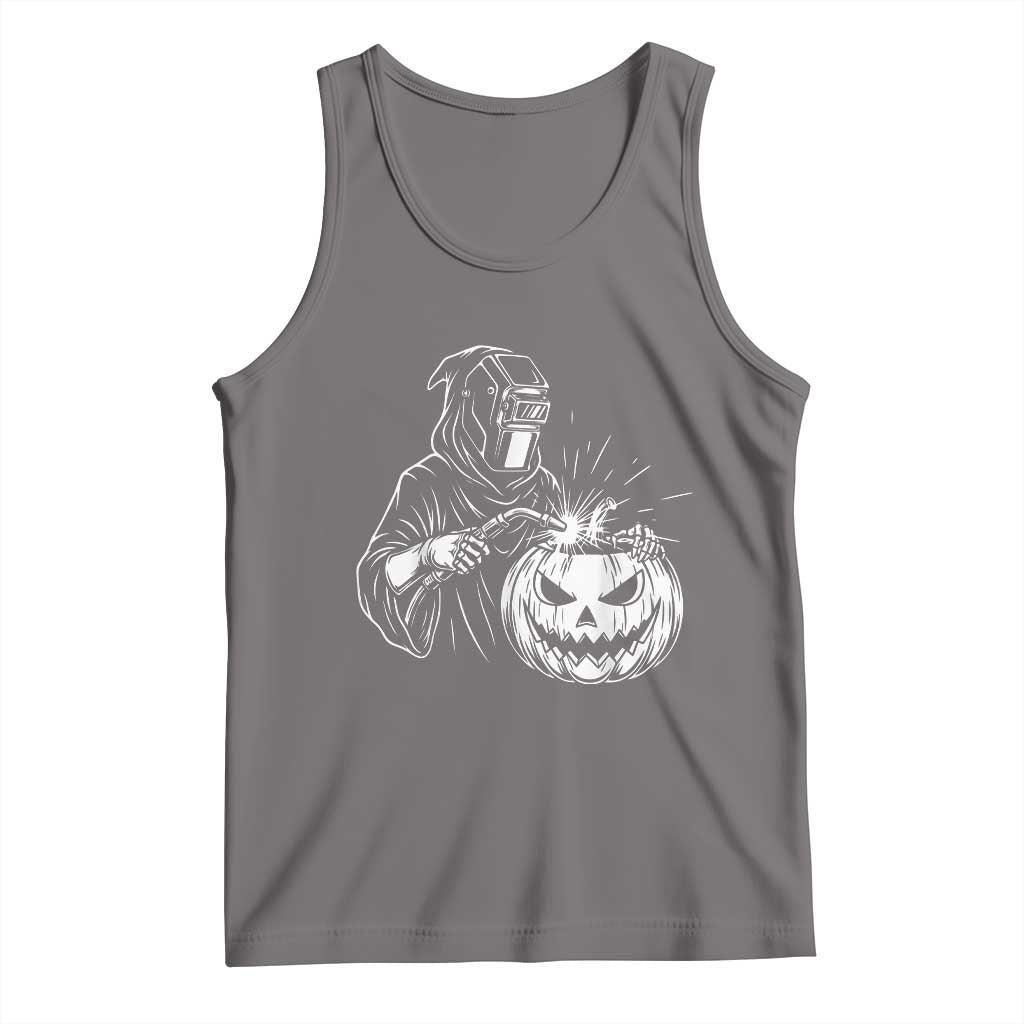 Funny Welder Halloween Grim Reaper Tank Top Spooky Tradesman Welding
