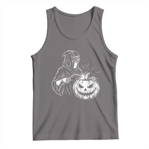 Funny Welder Halloween Grim Reaper Tank Top Spooky Tradesman Welding