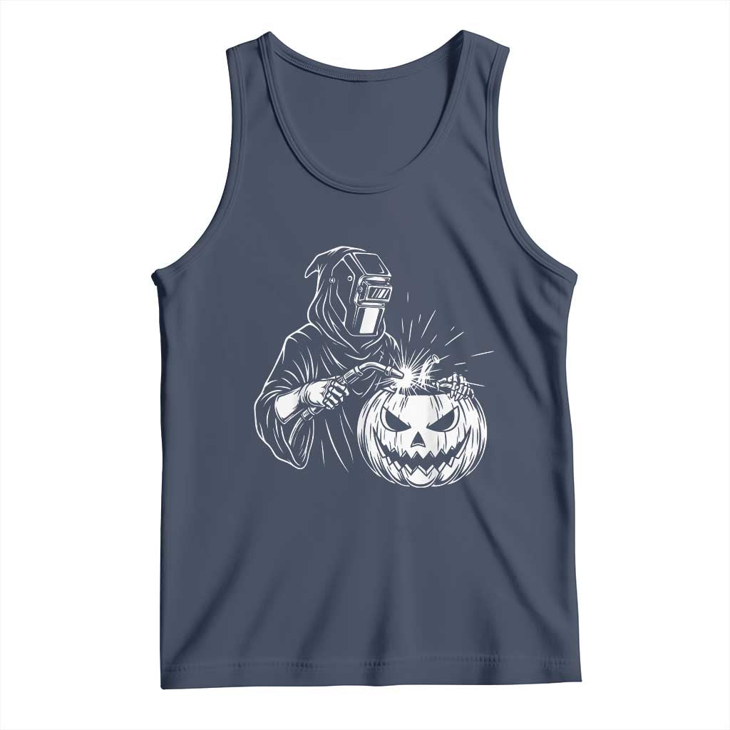 Funny Welder Halloween Grim Reaper Tank Top Spooky Tradesman Welding