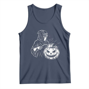 Funny Welder Halloween Grim Reaper Tank Top Spooky Tradesman Welding